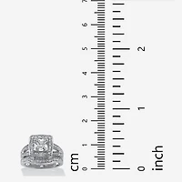 Womens 2 1/2 CT. T.W. Cubic Zirconia Platinum Over Silver Bridal Set