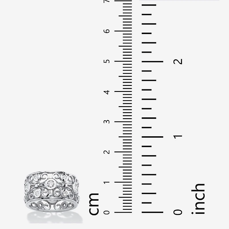 DiamonArt® Womens CT. T.W. White Cubic Zirconia Sterling Silver Cocktail Ring
