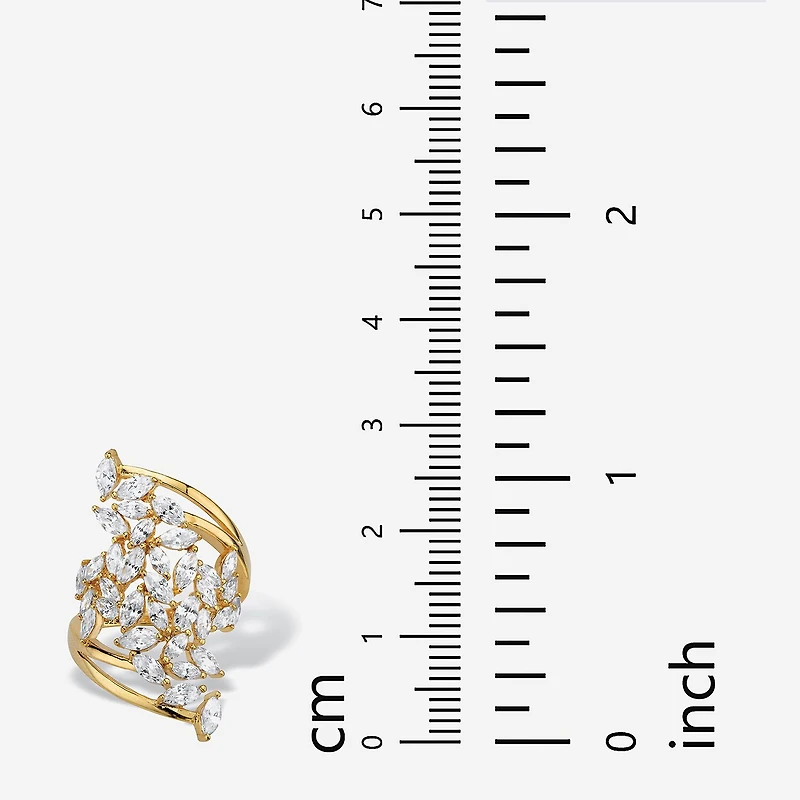 DiamonArt® Womens 1 / CT. T.W. White Cubic Zirconia 14K Gold Over Silver Cocktail Ring
