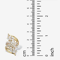 DiamonArt® Womens 1 / CT. T.W. White Cubic Zirconia 14K Gold Over Silver Cocktail Ring