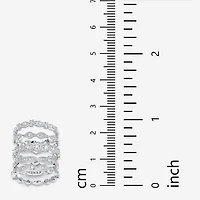 Womens 15MM 1 1/2 CT. T.W. Cubic Zirconia Pure Silver Over Brass Band
