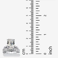 DiamonArt® Womens White Cubic Zirconia Platinum Over Silver Bridal Set