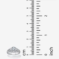DiamonArt® Womens 1 3/4 CT. T.W. White Cubic Zirconia Sterling Silver Engagement Ring