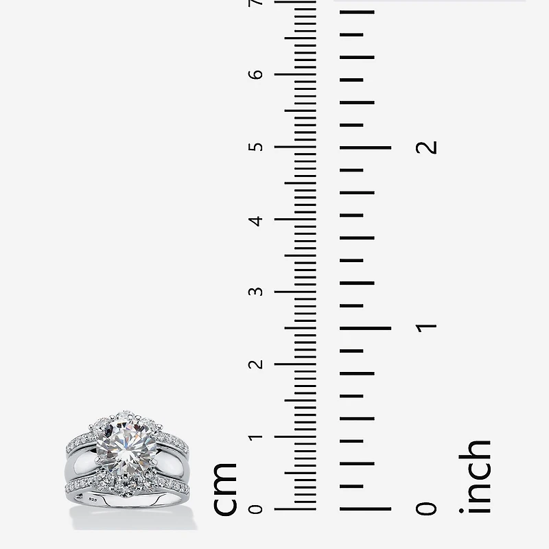 DiamonArt® Womens 4 3/4 CT. T.W. White Cubic Zirconia Platinum Over Silver Bridal Set