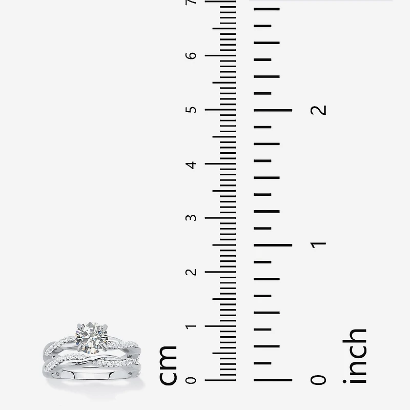 DiamonArt® Womens 1 3/4 CT. T.W. White Cubic Zirconia Sterling Silver Bridal Set