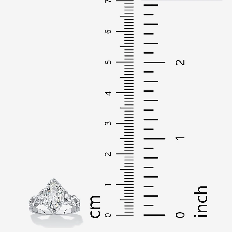 Womens 2 1/2 CT. T.W. Cubic Zirconia Sterling Silver Engagement Ring