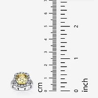 DiamonArt® Womens 3 1/2 CT. T.W Yellow Cubic Zirconia Platinum Over Silver Cocktail Ring