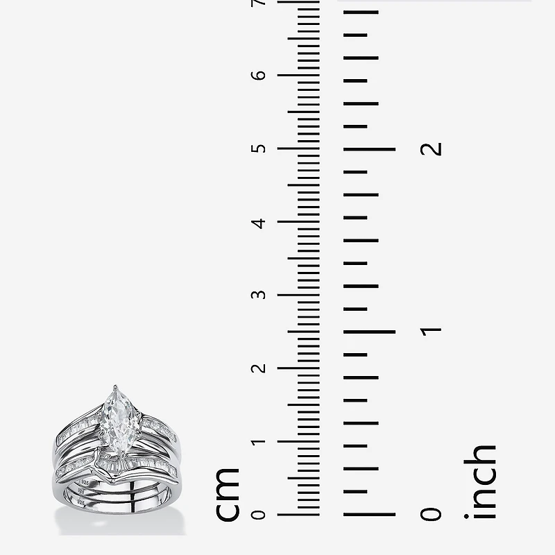 DiamonArt® Womens 3 1/2 CT. T.W White Cubic Zirconia Sterling Silver Bridal Set