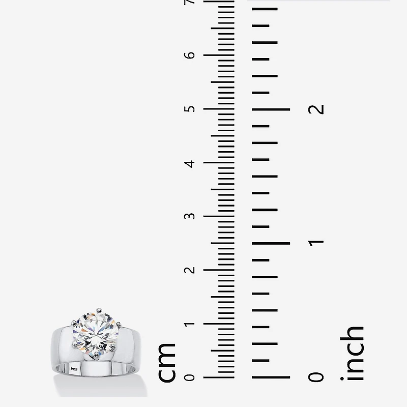 DiamonArt® Womens 4 CT. T.W. White Cubic Zirconia Sterling Silver Round Engagement Ring