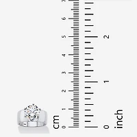 DiamonArt® Womens 4 CT. T.W. White Cubic Zirconia Sterling Silver Round Engagement Ring