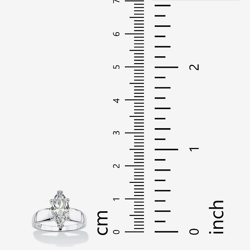 DiamonArt® Womens 2 CT. T.W. White Cubic Zirconia Sterling Silver Engagement Ring
