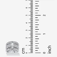 DiamonArt® Womens 3 CT. T.W. White Cubic Zirconia Sterling Silver Bridal Set