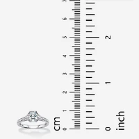 DiamonArt® Womens 1 3/4 CT. T.W. Lab Created White Sapphire Platinum Over Silver Rectangular Engagement Ring