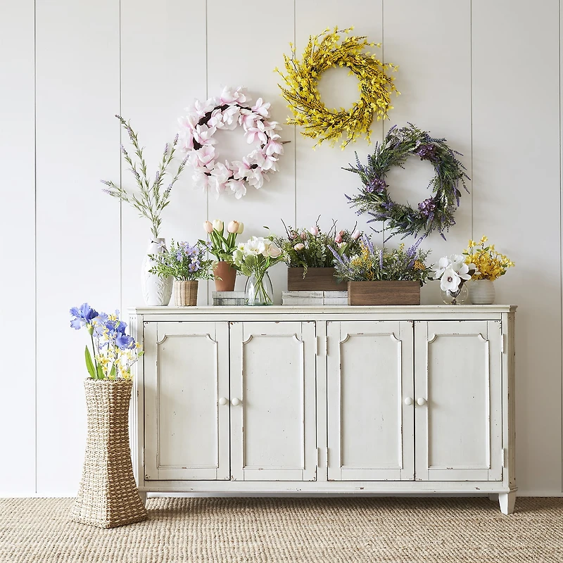 Linden Street 24" Pink Floral Wreath