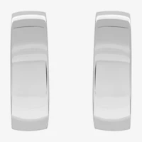 Silver Reflections Womens 30mm Hoop Earrings