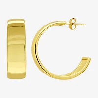 Silver Reflections Womens 14K Gold Over Brass 30mm Hoop Earrings