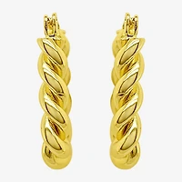 Silver Reflections Womens 14K Gold Over Brass 24mm Hoop Earrings
