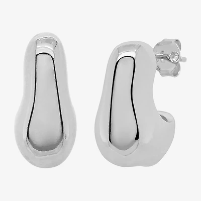 Silver Reflections Womens 20mm Hoop Earrings