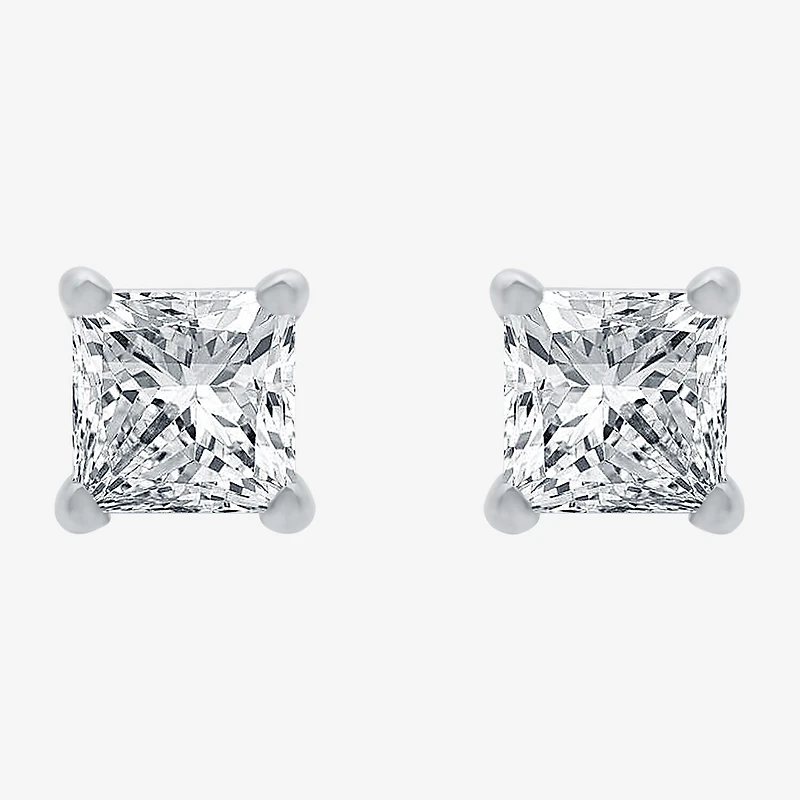 Everstar 1/2 CT. T.W. Lab-Grown (G / SI1-SI2) Diamond Princess-cut Stud Earrings 10K or 14K Gold