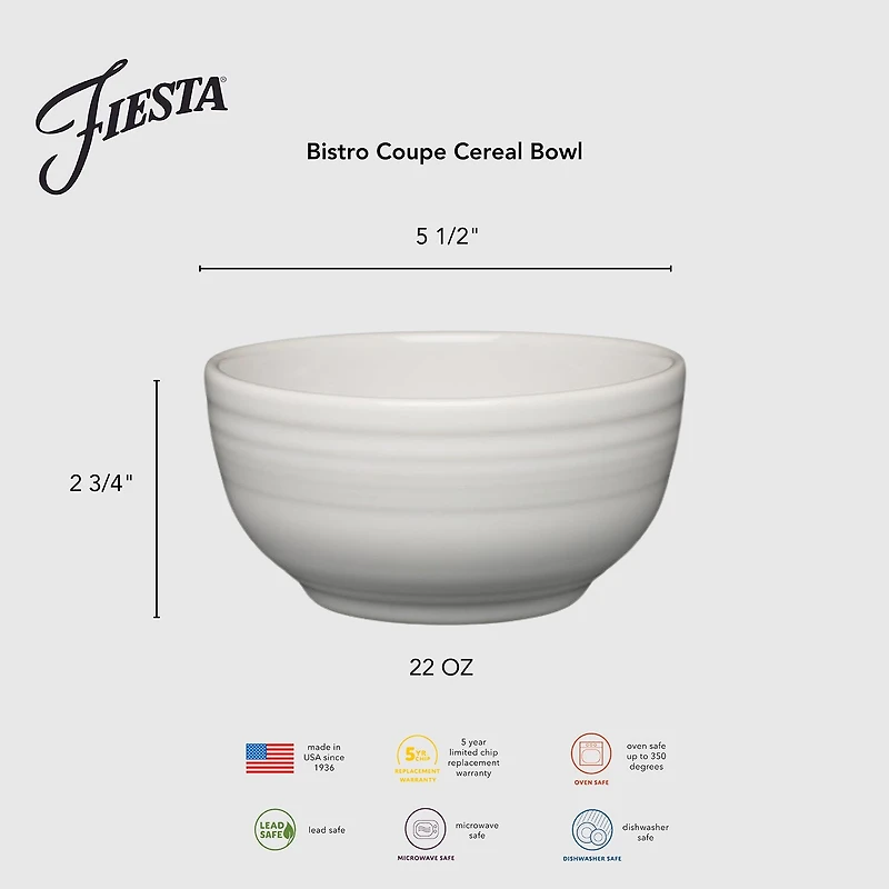 Fiesta Bistro Coupe Ceramic Cereal Bowl