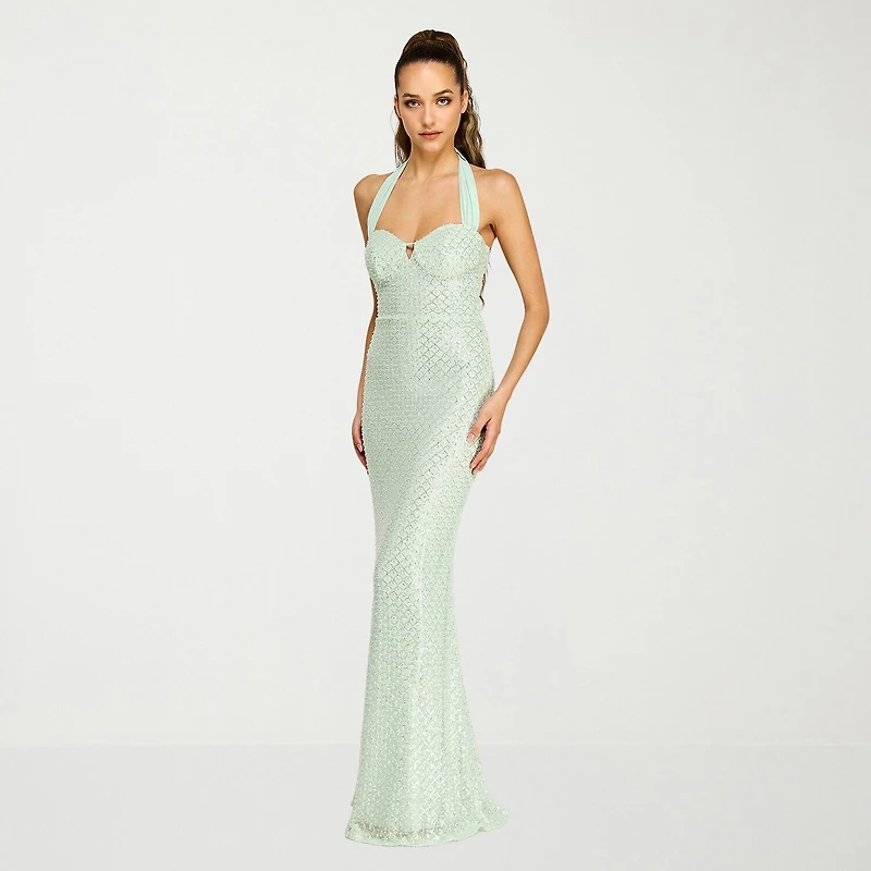 B. Smart Womens Juniors Sweetheart Neck Sleeveless Sequin Bodycon Dress