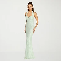 B. Smart Womens Juniors Sweetheart Neck Sleeveless Sequin Bodycon Dress