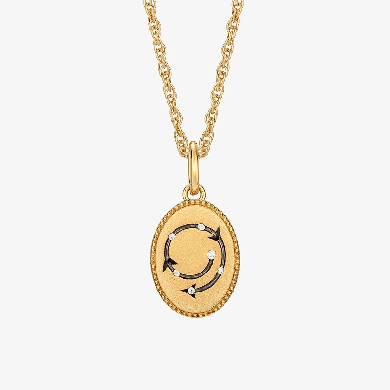 Harry Potter (F / Si2) Womens Diamond Accent Lab Grown White Diamond Accent 14K Gold Over Silver Oval 16 Inch Pendant Necklace