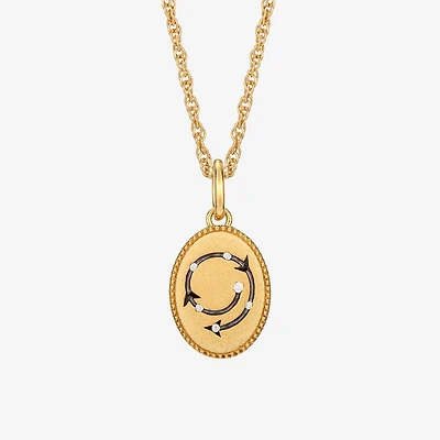 Harry Potter (F / Si2) Womens Diamond Accent Lab Grown White Diamond Accent 14K Gold Over Silver Oval 16 Inch Pendant Necklace