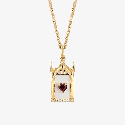 Harry Potter (F/Si2) Womens Diamond Accent Genuine Red Garnet 14K Gold Over Silver 16 Inch Pendant Necklace