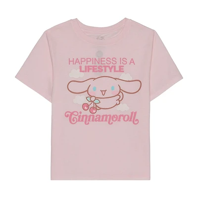 Little & Big Kid Girls Crew Neck Short Sleeve Regular Fit Cinnamoroll Graphic T-Shirt