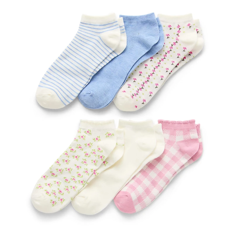 Mixit Womens 6 Pair Low Cut Socks