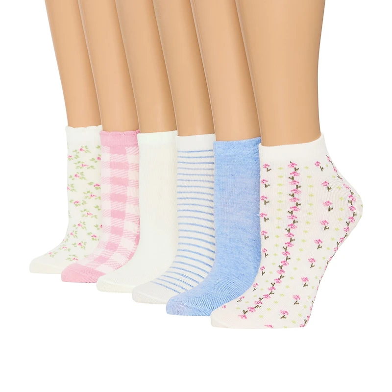 Mixit Womens 6 Pair Low Cut Socks