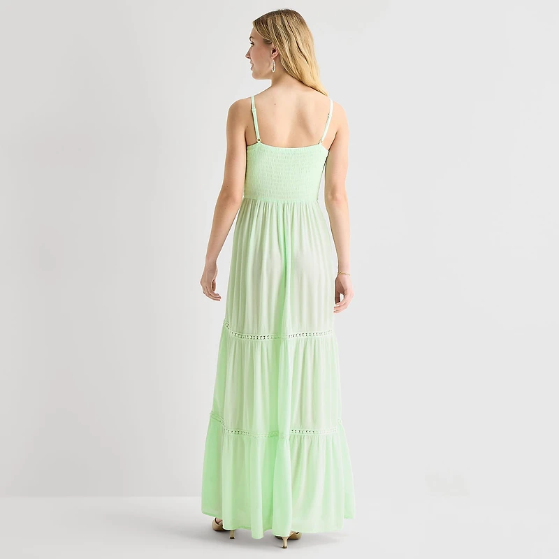 Secret Charm Womens Juniors Square Neck Sleeveless Maxi Dress