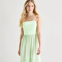 Secret Charm Womens Juniors Square Neck Sleeveless Maxi Dress
