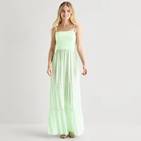 Secret Charm Womens Juniors Square Neck Sleeveless Maxi Dress