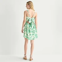 by&by Womens Juniors V Neck Sleeveless Fit + Flare Dress