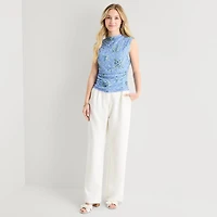 by&by Womens Juniors Mock Neck Sleeveless Blouse
