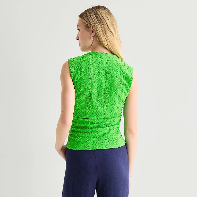 by&by Womens Juniors Square Neck Sleeveless Tank Top