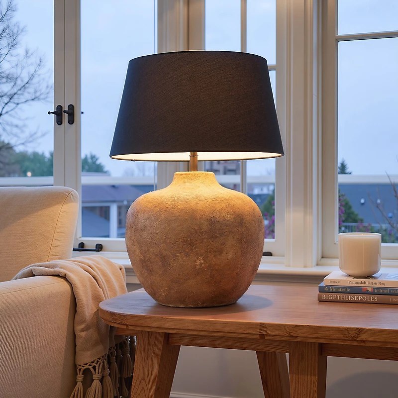 Zuo Modern Basil Black Ceramic Ceramic Table Lamp