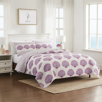 Avanti Scallop Shell Reversible Quilt Set