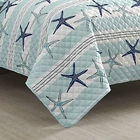 Avanti Starfish Stripe REVERSIBLE Quilt Set