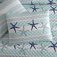 Avanti Starfish Stripe REVERSIBLE Quilt Set