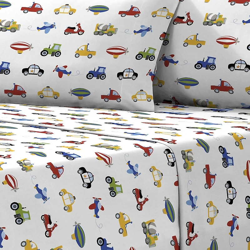 Dream Factory Trains Trucks Sheet Set