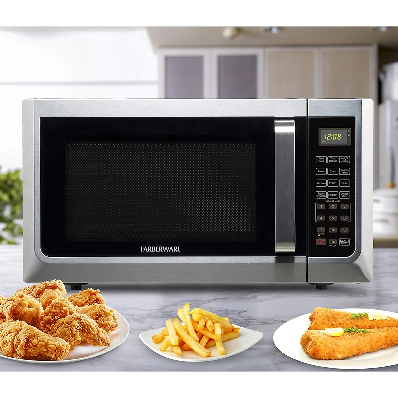 Farberware FMG13SS 1.3 Microwave Oven w LED Light/SENSOR 1100 Watts
