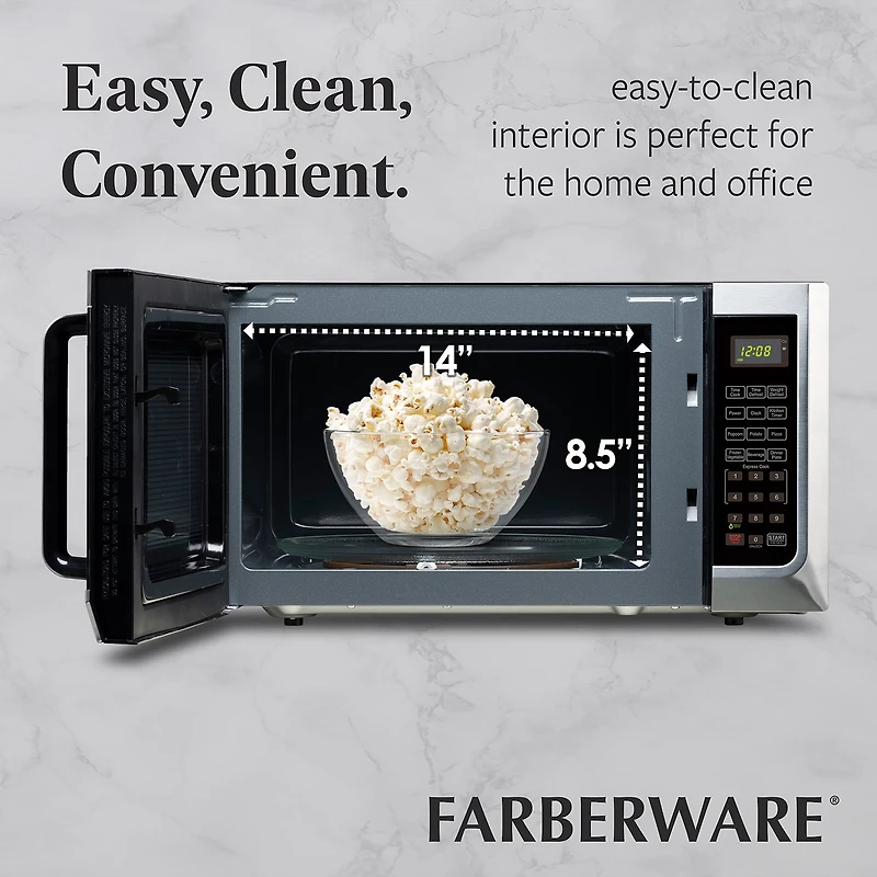 Farberware FMG13SS 1.3 Microwave Oven w LED Light/SENSOR 1100 Watts
