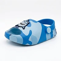 Ground Up Shark Camo Toddler Boys Round Clogs