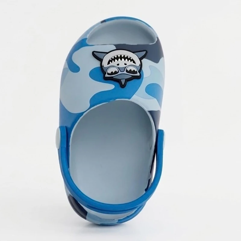 Ground Up Shark Camo Toddler Boys Round Clogs