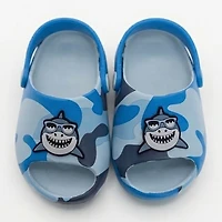 Ground Up Shark Camo Toddler Boys Round Clogs