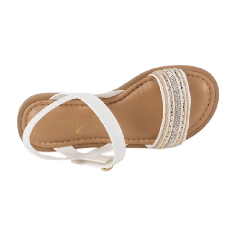 Italian Girls Lucine Little & Big Kid Adjustable Strap Flat Sandals