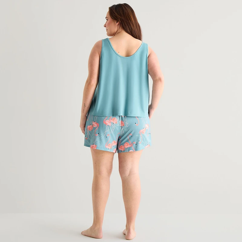 Ambrielle Womens Sleeveless 2-pc. Plus Pajama Set